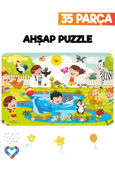 EsaKids Ahşap Çocuk Puzzle 35 Parça 20 x 30 ürün görseli 1