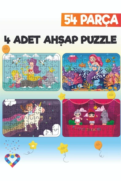 EsaKids 54 Parçalı Montessori Ahşap Puzzle – 6 Yaş Üzeri Eğitici Oyuncak 20 x 30 ürün görseli 1