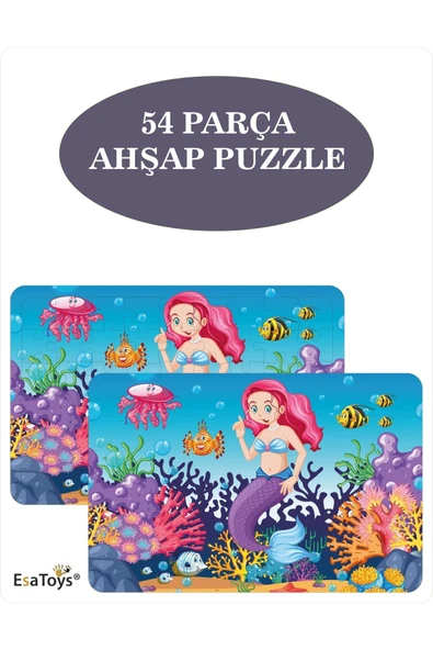 EsaKids Ahşap 54 Parça Çocuk Puzzle 20 x 30 ürün görseli 1