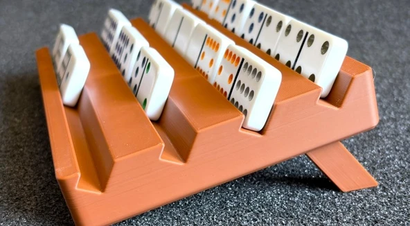 Domino Taş Tutucu ve Düzenleyici Stand - Katlanabilir Ayaklı 4 Katlı Domino Oyun Aksesuarı ürün görseli 1