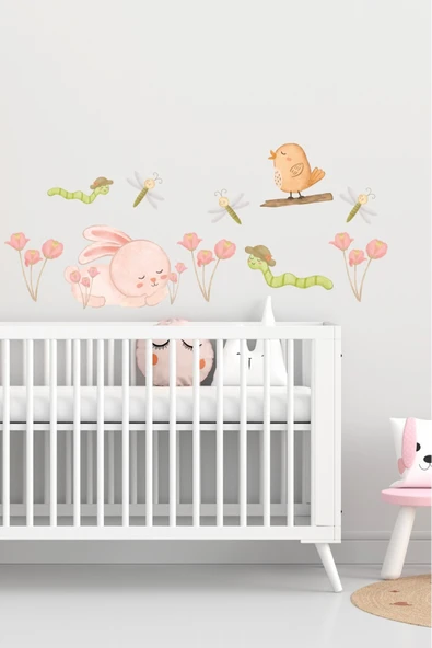 EsaKids Sevimli Hayvanlar Temalı Çocuk Odası Sticker Seti 100 x 30 ürün görseli 1