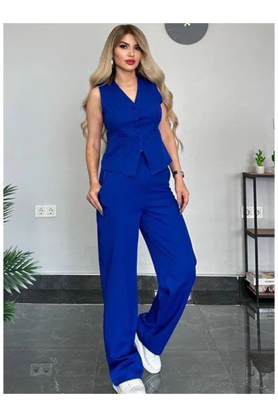 Butik Yelekli Takım 5 Renk Seçeneği Ile - Dar Kalıptır ürün görseli 1