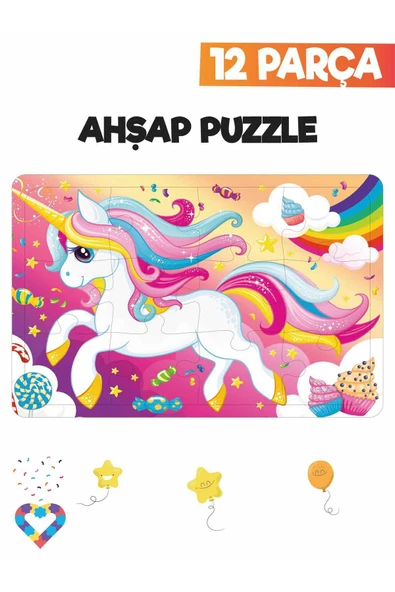 EsaKids Ahşap Çocuk Puzzle 12 Parça 20 x 30 ürün görseli 1