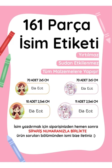 EsaKids Özel Isminiz Yazılı Okul Etiketi ürün görseli 1
