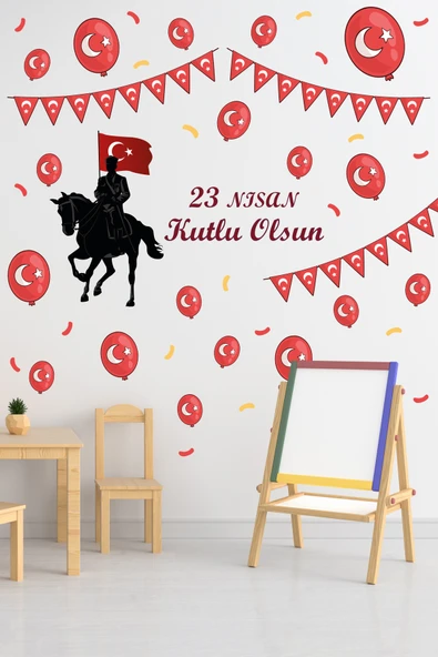 EsaKids 23 Nisan Temalı Çocuk Odası Sticker Seti 100 x 60 ürün görseli 1