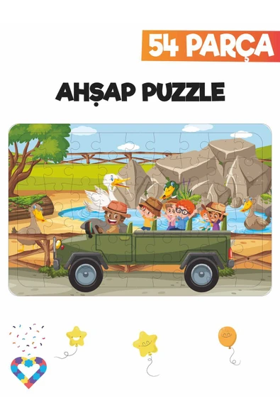 EsaKids Ahşap Çocuk Puzzle 54 Parça 20 x 30 ürün görseli 1