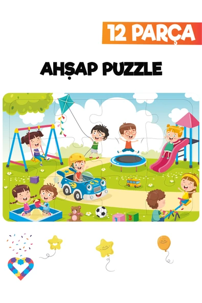 EsaKids Ahşap Çocuk Puzzle 12 Parça 20 x 30 ürün görseli 1