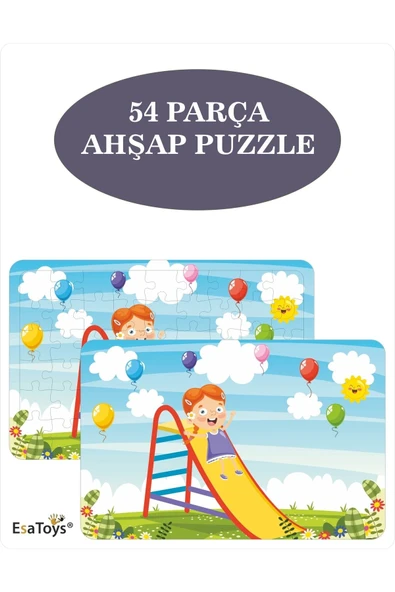 EsaKids Ahşap 54 Parça Çocuk Puzzle 20 x 30 ürün görseli 1
