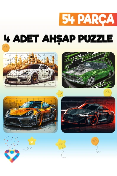 EsaKids 54 Parçalı Montessori Ahşap Puzzle – 6 Yaş Üzeri Eğitici Oyuncak 20 x 30 ürün görseli 1