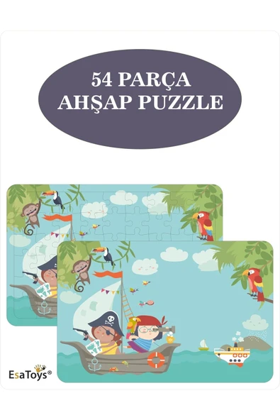 EsaKids Ahşap 54 Parça Çocuk Puzzle 20 x 30 ürün görseli 1
