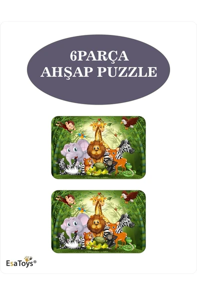 EsaKids Ahşap Çocuk Puzzle 6 Parça 20 x 30 ürün görseli 1