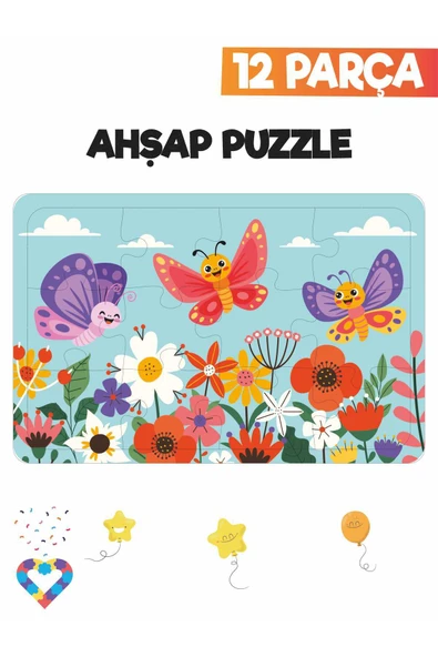 EsaKids Ahşap Çocuk Puzzle 12 Parça 20 x 30 ürün görseli 1
