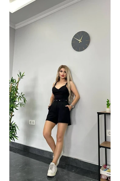 İNCİM BOUTIQUE ASKILI CROP ŞORT TAKIM - Resim 3