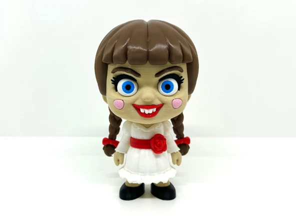 Annabelle Korku Figürü - 3D Yazıcı Tasarım Koleksiyon Biblosu - El Boyaması Görünümlü Korku Bebeği ürün görseli 1