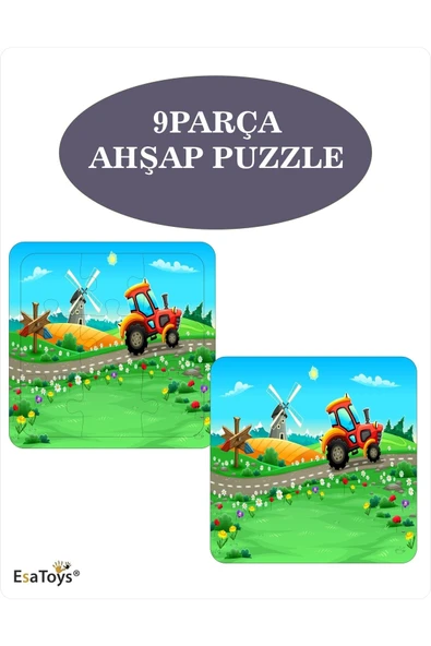 EsaKids Ahşap Çocuk Puzzle 9 Parçalı 20 x 30 ürün görseli 1
