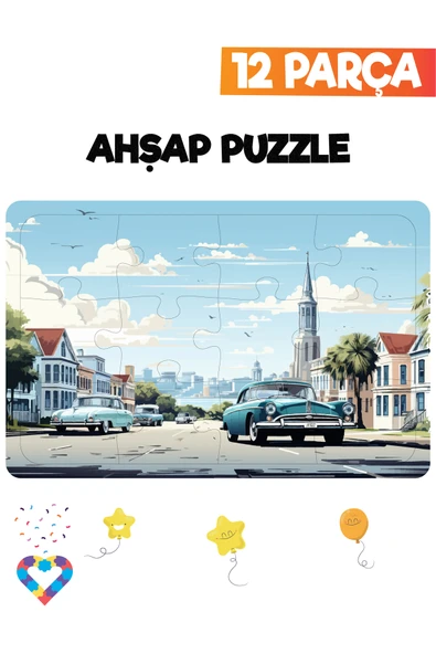 EsaKids Ahşap Çocuk Puzzle 12 Parça 20 x 30 ürün görseli 1