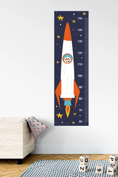 EsaKids Uzay Temalı Boy Ölçer Çocuk Odası Sticker 100 x 30 ürün görseli 1