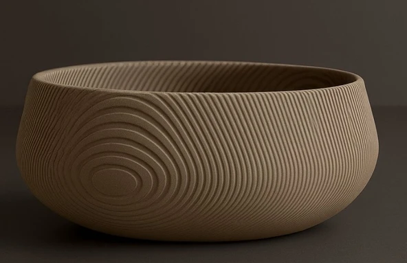 Modern Zen Serisi 3D Yazıcı Üretimi Dekoratif Meyvelik ve Büyük Boy Estetik Masaüstü Objesi ürün görseli 1