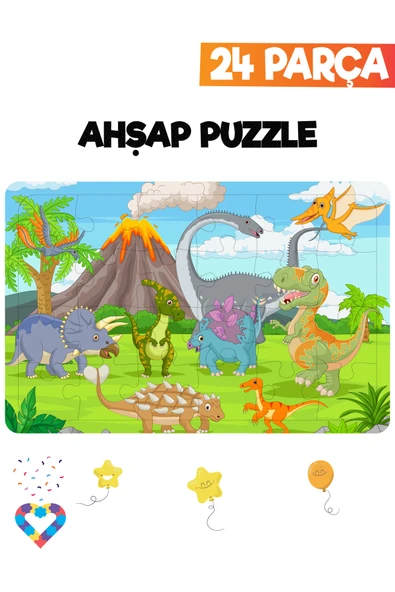 EsaKids Ahşap Çocuk Puzzle 24 Parça 20 x 30 ürün görseli 1