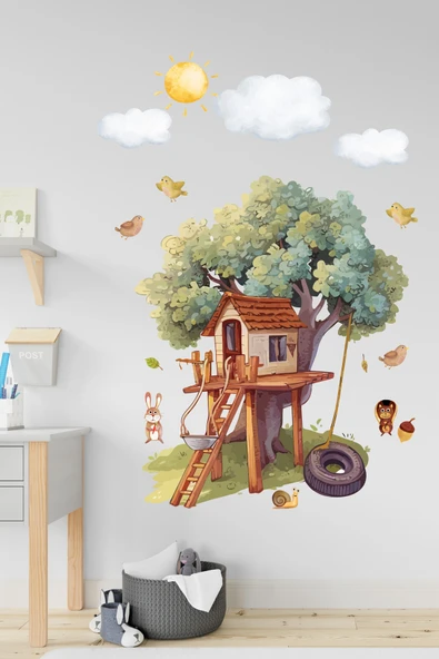 EsaKids Orman Evi Temalı Çocuk Odası Sticker Seti 100 x 60 ürün görseli 1