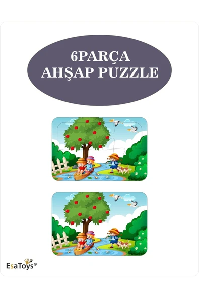 EsaKids Ahşap Çocuk Puzzle 6 Parça 20 x 30 ürün görseli 1