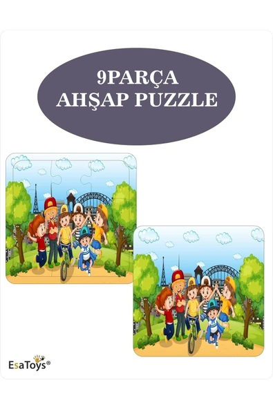 EsaKids Ahşap Çocuk Puzzle 9 Parça 20 x 30 ürün görseli 1