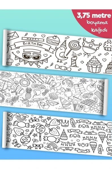 EsaKids Bebek ve Çocuk için 3,75 Metre Rulo Boyama Kağıdı 30 x 375 ürün görseli 1