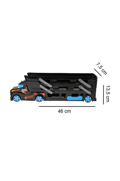 3 Katlı 3 Araçlı Transporter Oyun Seti- Siyah - Resim 4
