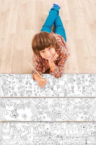 EsaKids 3.75 Metre Boyama Kağıdı | Evde Sanat Zamanı - Çocuklara Özel Rulo Set 30 x 375 ürün görseli 1