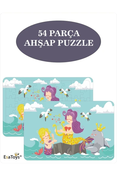 EsaKids Ahşap 54 Parça Çocuk Puzzle 20 x 30 ürün görseli 1