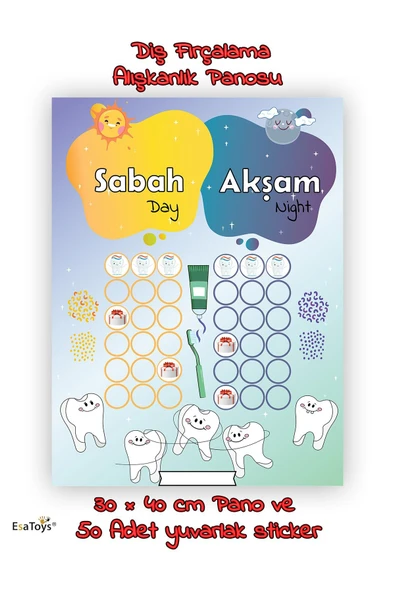 EsaKids Çocuklar Için Diş Fırçalama Panosu ürün görseli 1