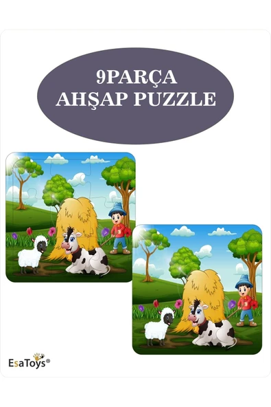 EsaKids Ahşap Çocuk Puzzle 9 Parça 20 x 30 ürün görseli 1