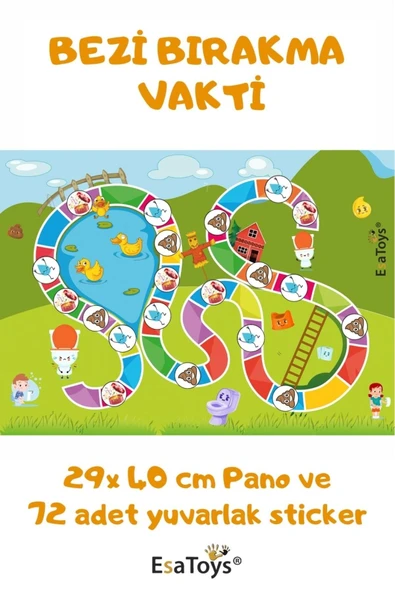EsaKids Tuvalet Eğitimi Sticker Panosu – 60'lı Set – 2-3 Yaş – Eğitici Ödül Tablosu ürün görseli 1