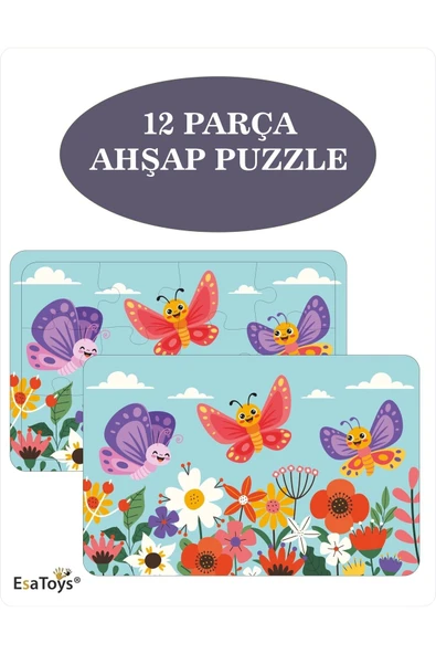 EsaKids Ahşap Çocuk Puzzle 12 Parça 20 x 30 ürün görseli 1