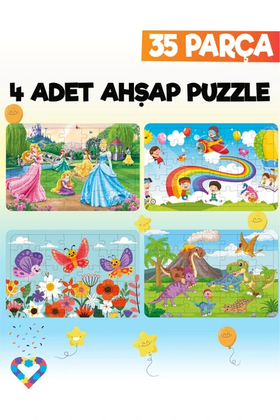 EsaKids 35 Parçalı Montessori Ahşap Puzzle – 5-6 Yaş Eğitici Oyuncak 20 x 30 ürün görseli 1