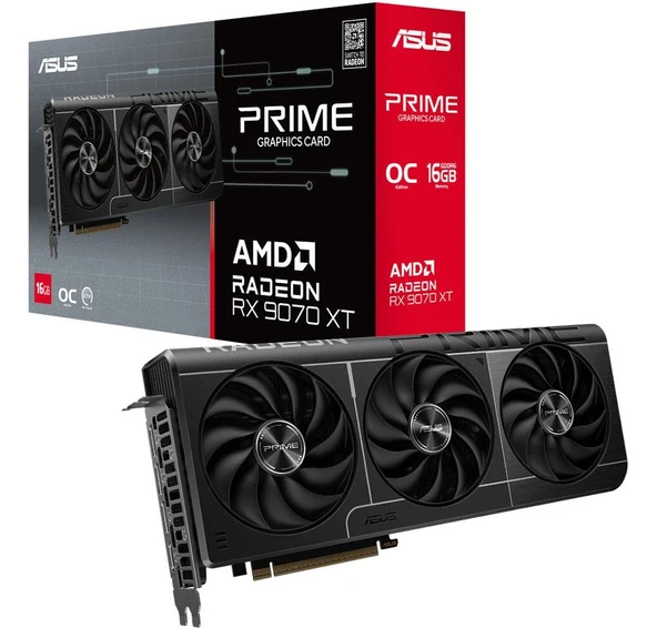 ASUS-PRIME-RX9070XT-O16G-AMD-RADEON-RX 9070 XT-16GB Gddr6 ürün görseli 1