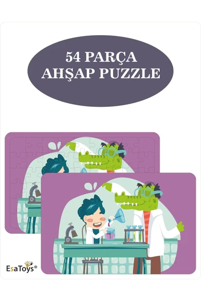 EsaKids Ahşap 54 Parça Çocuk Puzzle 20 x 30 ürün görseli 1