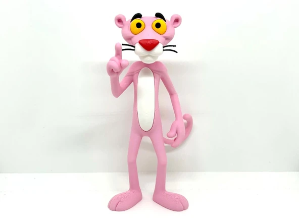 Pembe Panter Dekoratif Figür - 3D Yazıcı Tasarım Karakter Biblo - Nostaljik Hediye ürün görseli 1