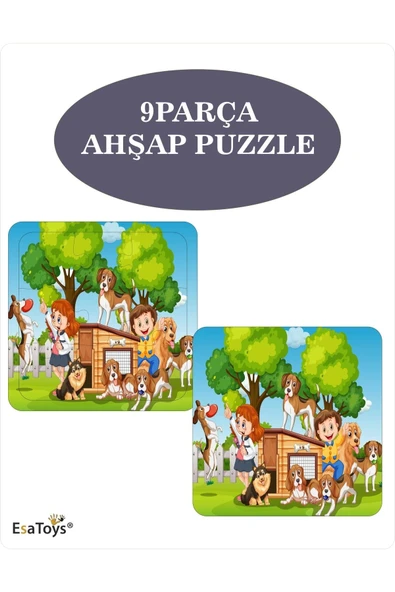 EsaKids Ahşap Çocuk Puzzle 9 Parça 20 x 30 ürün görseli 1