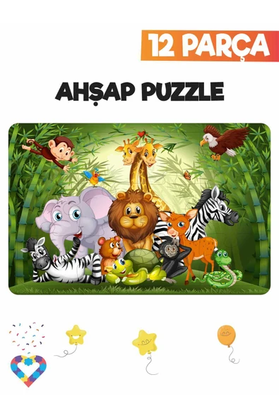 EsaKids Ahşap Çocuk Puzzle 12 Parça 20 x 30 ürün görseli 1