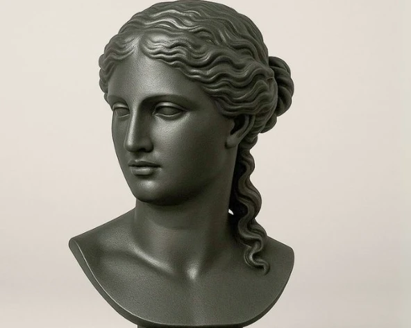 Antik Yunan Kadın Büstü - 3D Yazıcı Modern Dekoratif Heykel - Klasik Sanat Biblo ürün görseli 1