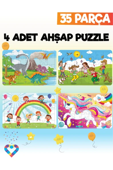 EsaKids 35 Parçalı Montessori Ahşap Puzzle – 5-6 Yaş Eğitici Oyuncak 20 x 30 ürün görseli 1