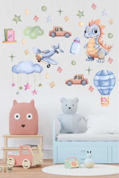 EsaKids Karışık Temalı Çocuk Odası Sticker Seti 100 x 30 ürün görseli 1