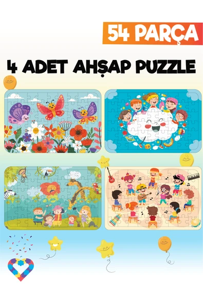 EsaKids 54 Parçalı Montessori Ahşap Puzzle – 6 Yaş Üzeri Eğitici Oyuncak 20 x 30 ürün görseli 1