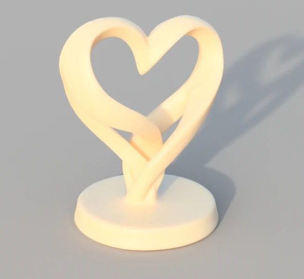 Sonsuz Aşk Tasarımlı Minimalist Kalp Figürü - 3D Baskı Modern Masaüstü Biblo ürün görseli 1