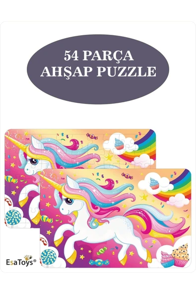 EsaKids Ahşap 54 Parça Çocuk Puzzle 20 x 30 ürün görseli 1