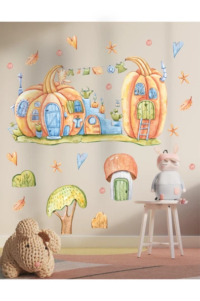 EsaKids Bal Kabağı Temalı Çocuk Odası Sticker Seti 100 x 60 ürün görseli 1