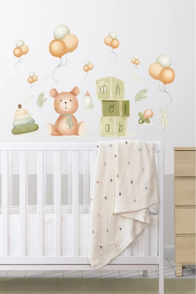 EsaKids Balonlar Temalı Çocuk Odası Sticker Seti 100 x 30 ürün görseli 1
