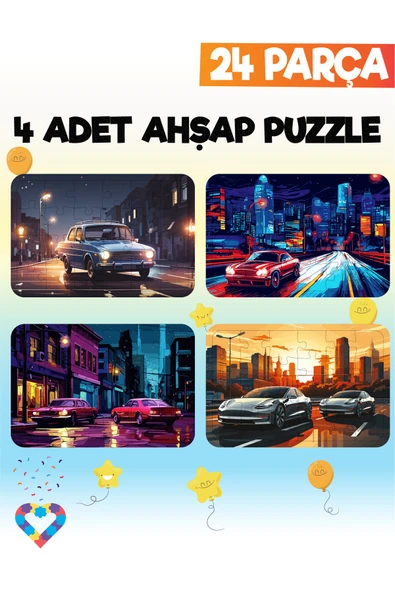 EsaKids 24 Parçalı Montessori Ahşap Puzzle – 4-5 Yaş Eğitici Oyuncak 20 x 30 ürün görseli 1