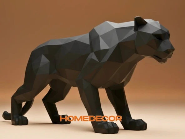 Modern Minimalist Panter Figürü - 3D Baskı Ofis ve Ev Dekoru ürün görseli 1